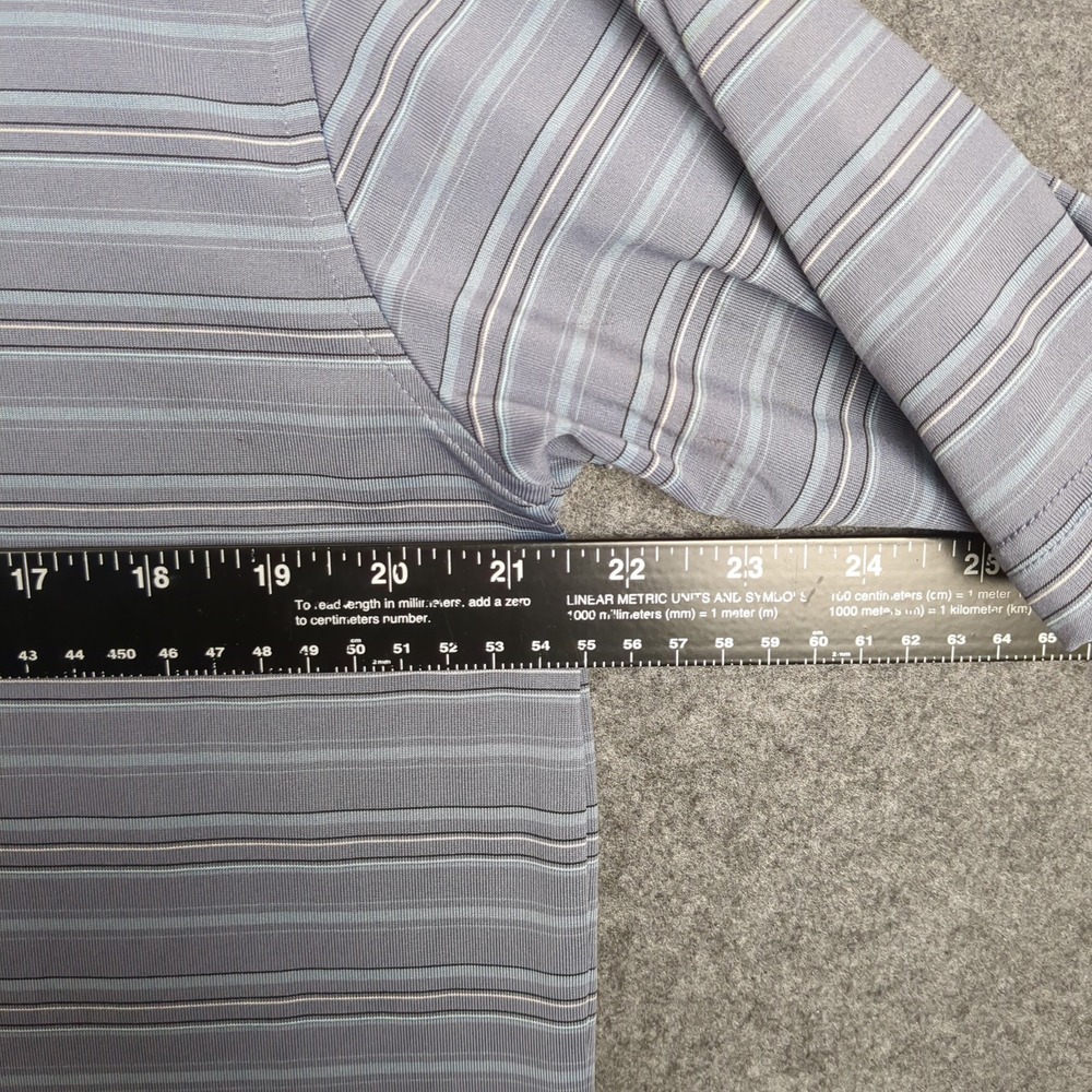 Pebble Beach Performance Mens Polo Shirt Blue Stripe Short Sleeve Size M - Picture 11 of 12